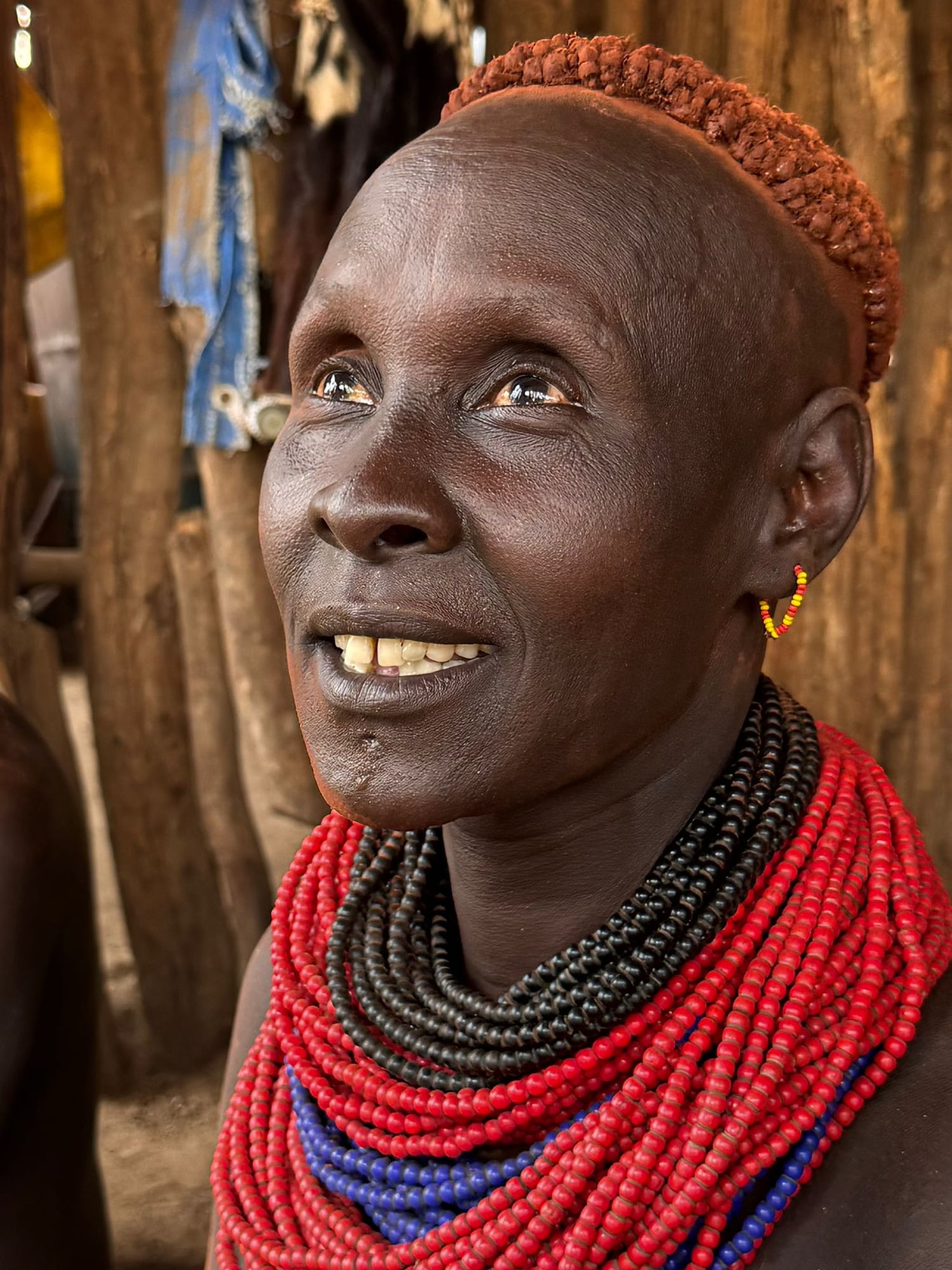 A Hamer woman in red beads, South Omo